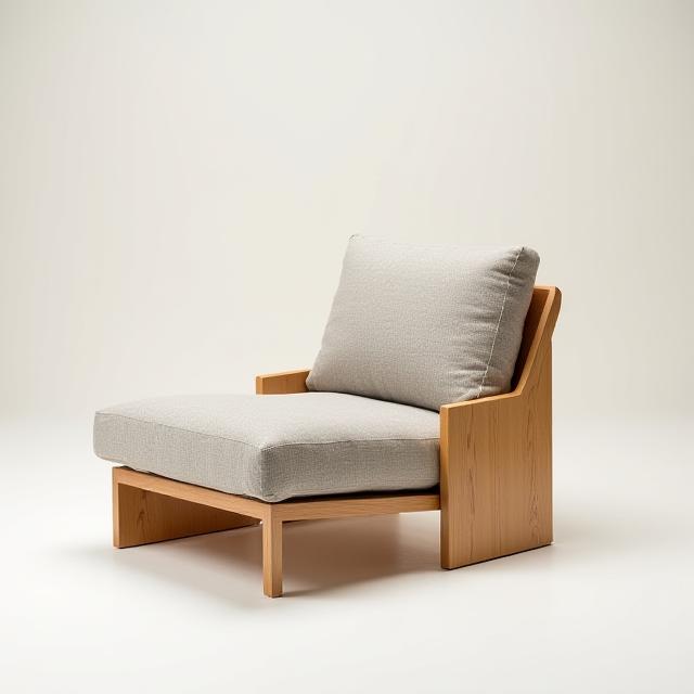 Geometric lounge chair with ash frame