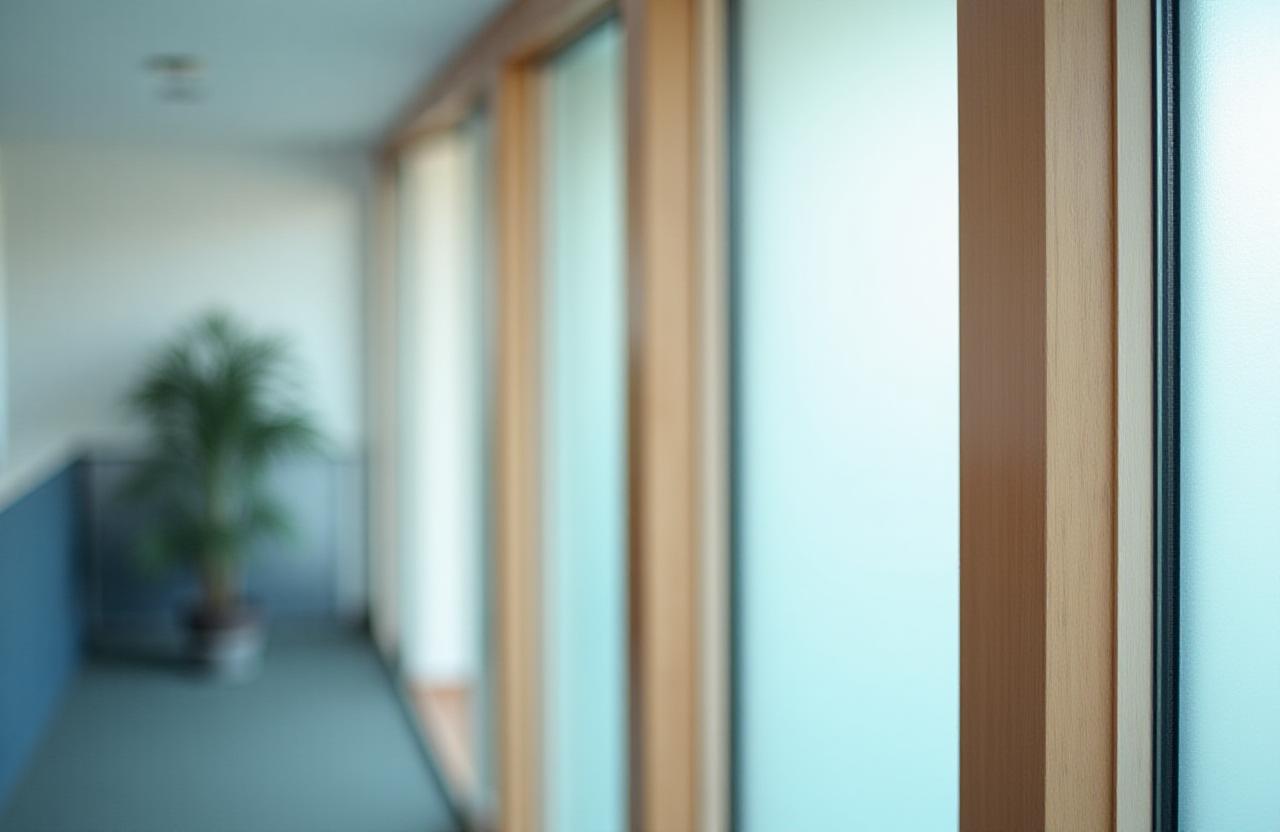 Abstract architectural detail showing structure and transparency