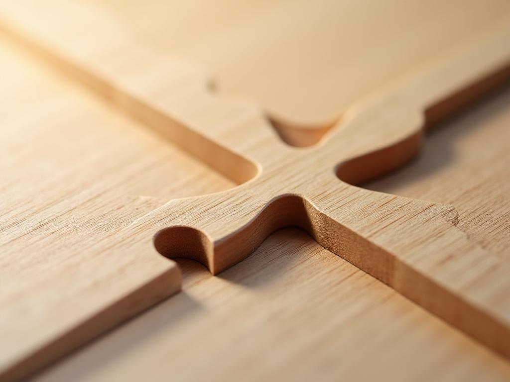 Close up of architectural wood joint craftsmanship